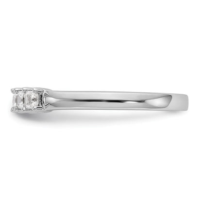 14K Weißgold Ring mit 7 echten Diamanten