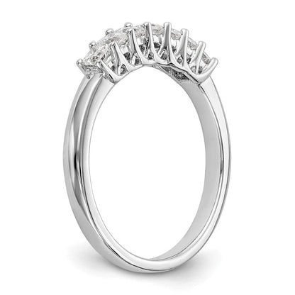 14K Weißgold Ring mit 7 echten Diamanten