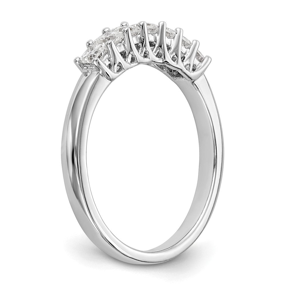 14K Weißgold Ehering mit 7 natürlichen Diamanten, 0,49 ct. Gesamtgewicht