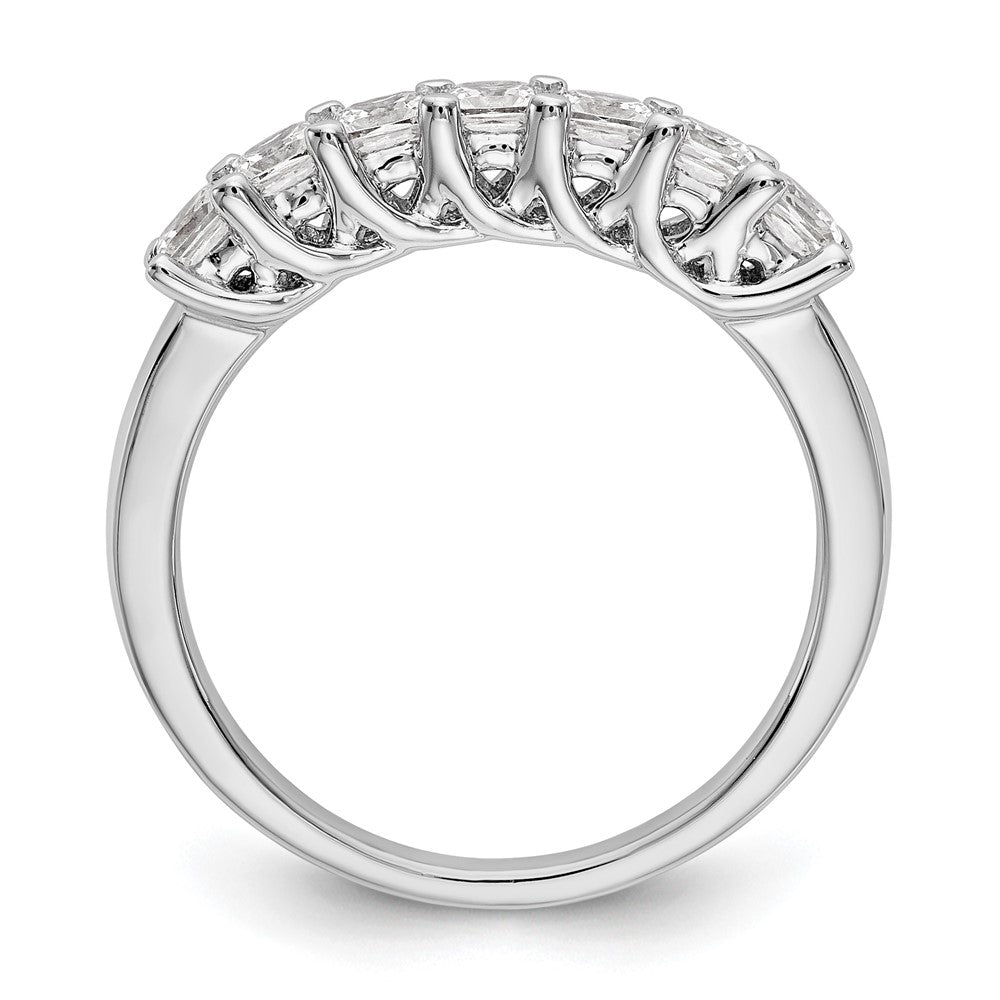 14K Weißgold Ring mit 7 Steinen echten Diamanten