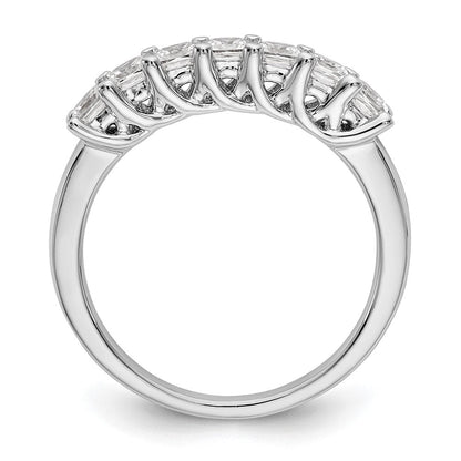 14K Weißgold Ring mit 7 Steinen echten Diamanten