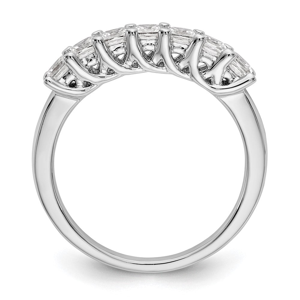 14K Weißgold Ehering mit 7 natürlichen Diamanten