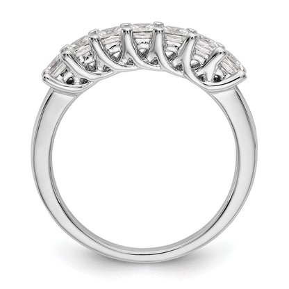 14K Weißgold Ehering mit 7 natürlichen Diamanten
