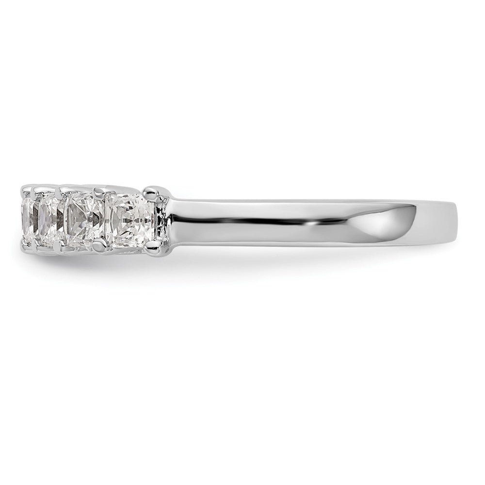 14K Weißgold Ring mit 7 Steinen echten Diamanten