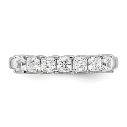 14K Weißgold Ring mit 7 Steinen echten Diamanten