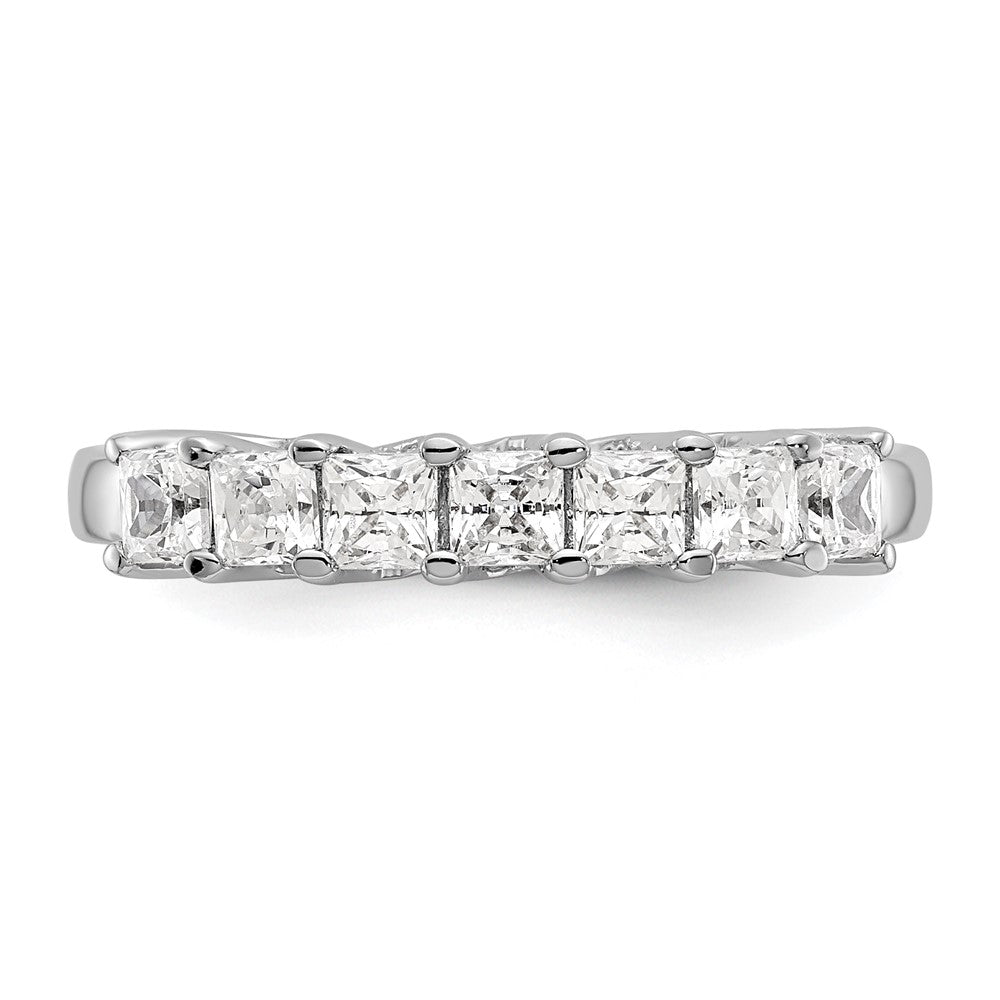 14K Weißgold Ehering mit 7 natürlichen Diamanten