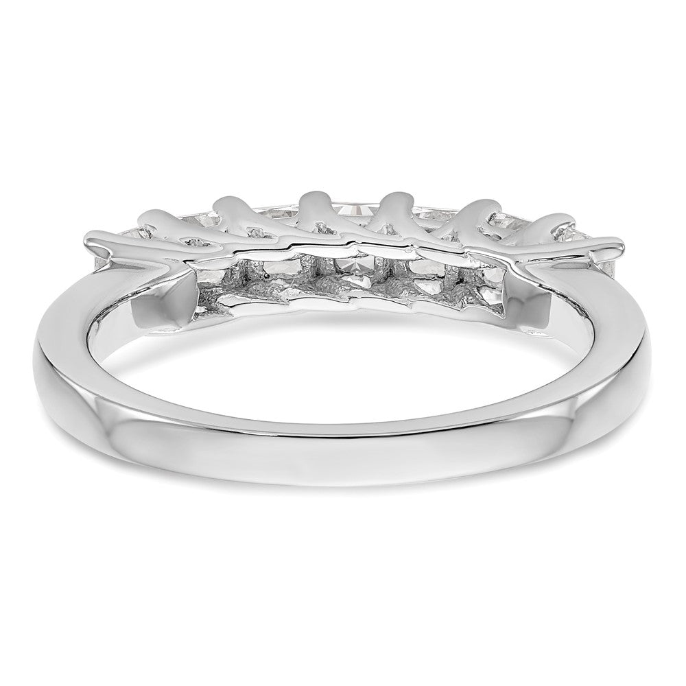 14K Weißgold Ring mit 7 Steinen echten Diamanten