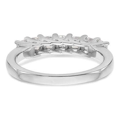 14K Weißgold Ring mit 7 Steinen echten Diamanten