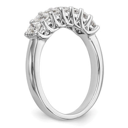 14K Weißgold Ring mit 7 Steinen echten Diamanten