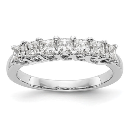 14K Weißgold Ehering mit 7 natürlichen Diamanten