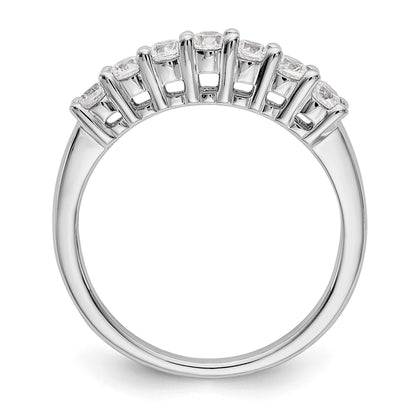 14K Weißgold Ring mit 7 Steinen, gemeinsamer Krappenfassung, 0,5K kompletten Diamanten im Rundschliff