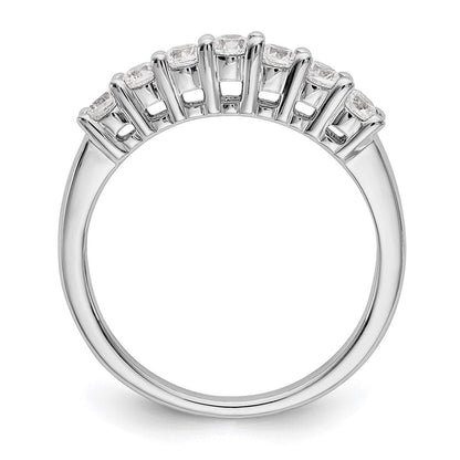 14K Weißgold Ring mit 7 Steinen, gemeinsamer Krappenfassung, 0,5K kompletten Diamanten im Rundschliff