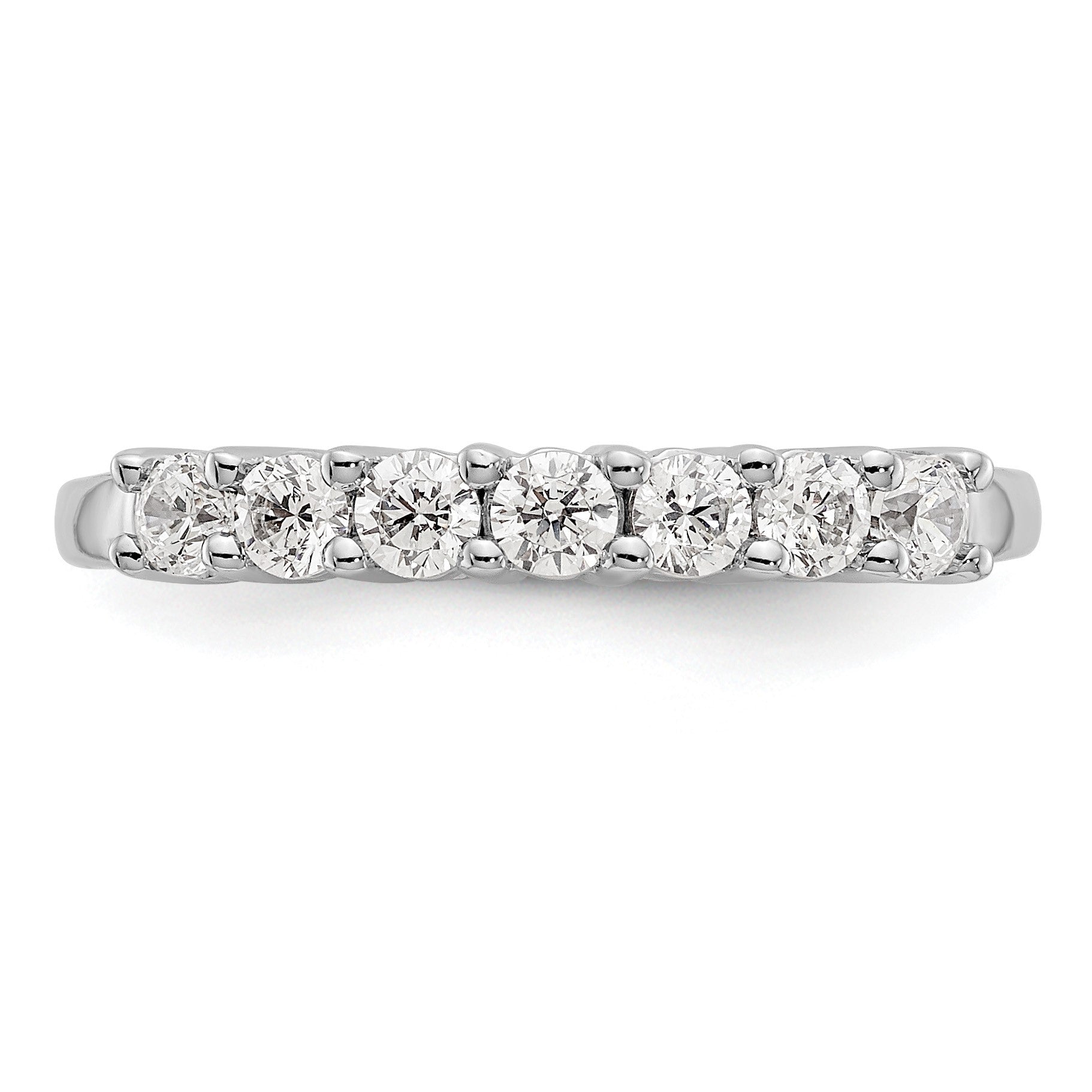 14K Weißgold Ring mit 7 Steinen, gemeinsamer Krappenfassung, 0,5K kompletten Diamanten im Rundschliff