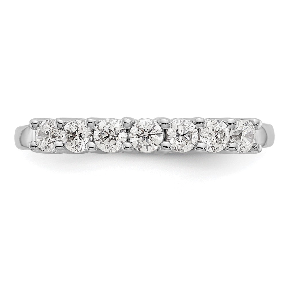 14K Weißgold Ring mit 7 Steinen, gemeinsamer Krappenfassung, 0,5K kompletten Diamanten im Rundschliff