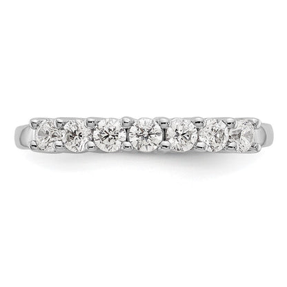 14K Weißgold Ring mit 7 Steinen, gemeinsamer Krappenfassung, 0,5K kompletten Diamanten im Rundschliff
