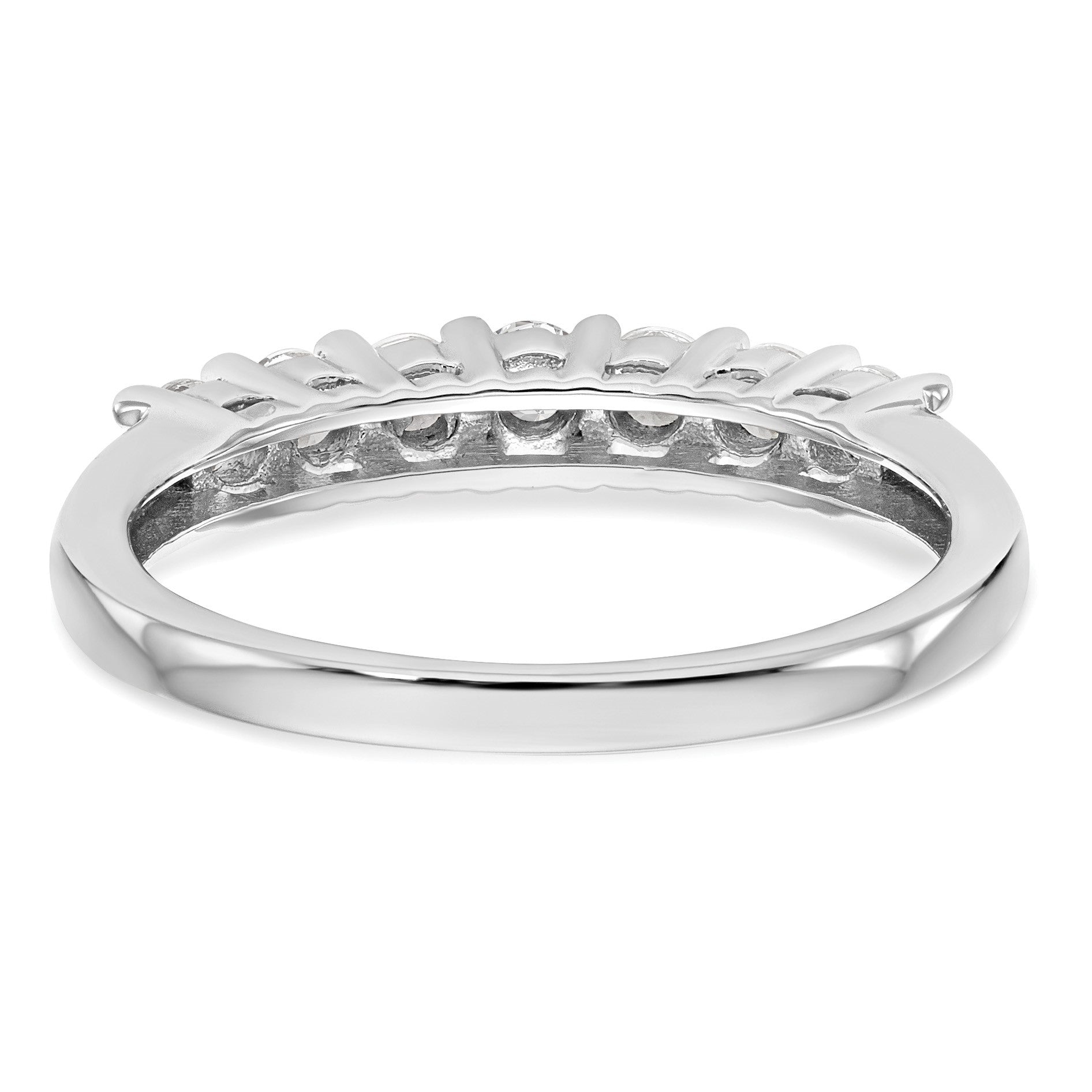 14K Weißgold Ring mit 7 Steinen, gemeinsamer Krappenfassung, 0,5K kompletten Diamanten im Rundschliff