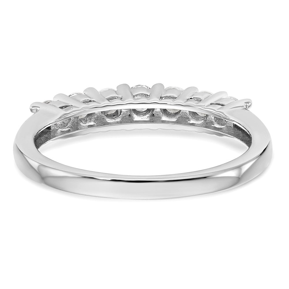 14K Weißgold Ring mit 7 Steinen, gemeinsamer Krappenfassung, 0,5K kompletten Diamanten im Rundschliff