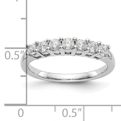 14K Weißgold Ring mit 7 Steinen, gemeinsamer Krappenfassung, 0,5K kompletten Diamanten im Rundschliff