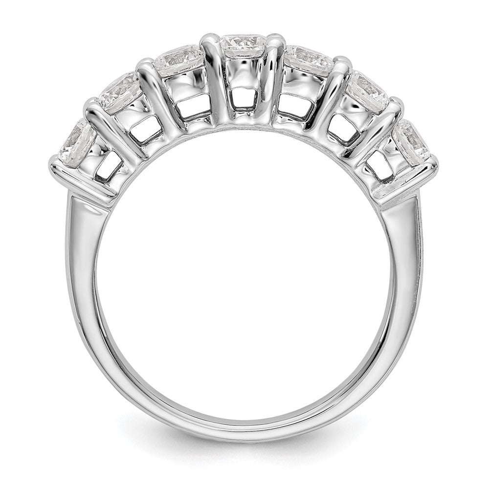 14K Weißgold Ring mit gemeinsamem Krappenbesatz, 7 Steine, 0,75 ct. Diamanten im Rundschliff, komplett gefasst
