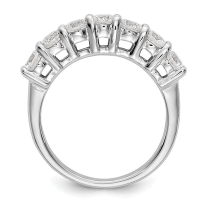 14K Weißgold Ring mit gemeinsamem Krappenbesatz, 7 Steine, 0,75 ct. Diamanten im Rundschliff, komplett gefasst