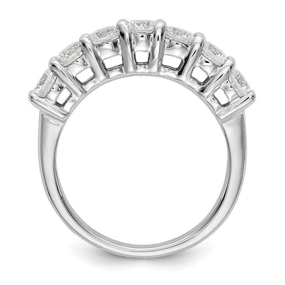 14K Weißgold Ehering mit 7 natürlichen Diamanten, 0,805 ct. Gesamtgewicht