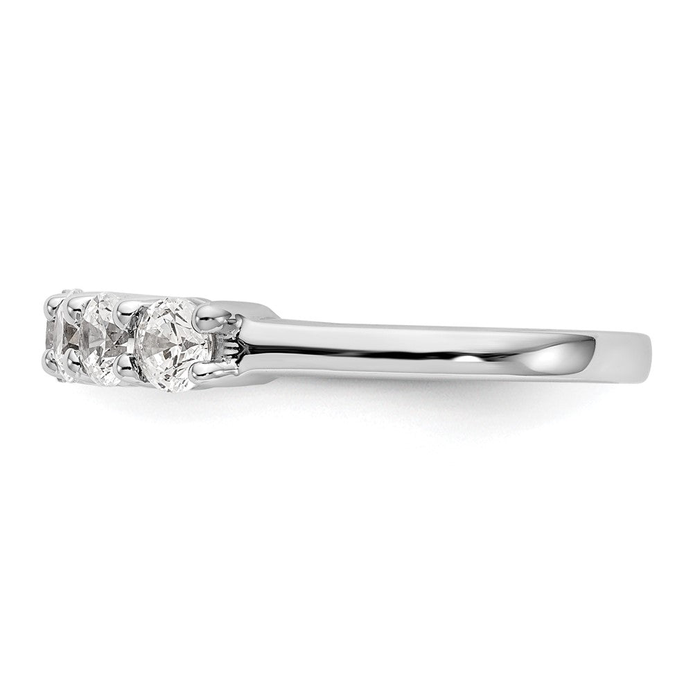 14K Weißgold Ehering mit 7 natürlichen Diamanten, 0,805 ct. Gesamtgewicht