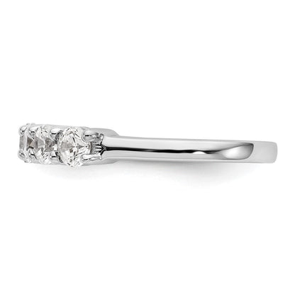 14K Weißgold Ring mit gemeinsamem Krappenbesatz, 7 Steine, 0,75 ct. Diamanten im Rundschliff, komplett gefasst
