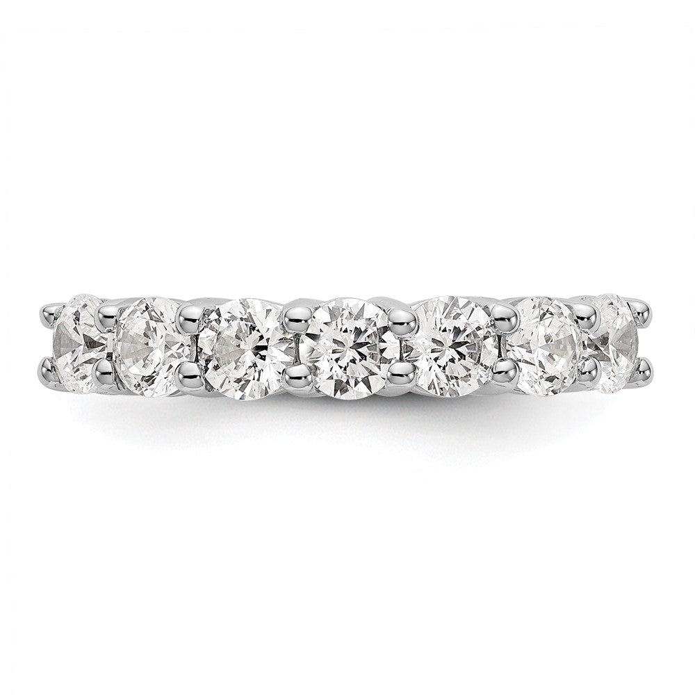 14K Weißgold Ehering mit 7 natürlichen Diamanten, 0,805 ct. Gesamtgewicht