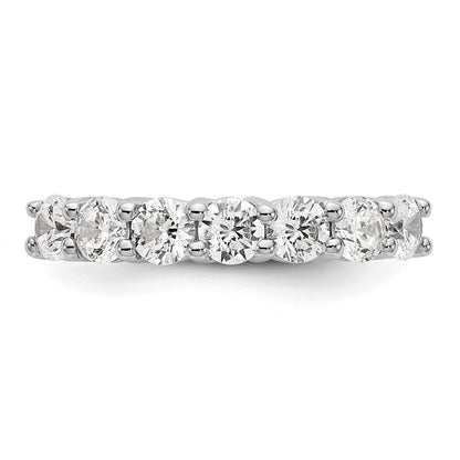 14K Weißgold Ehering mit 7 natürlichen Diamanten, 0,805 ct. Gesamtgewicht
