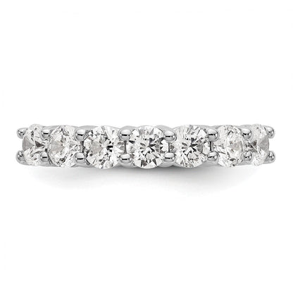 14K Weißgold Ring mit gemeinsamem Krappenbesatz, 7 Steine, 0,75 ct. Diamanten im Rundschliff, komplett gefasst