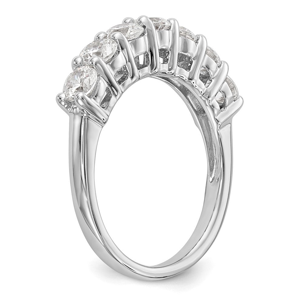 14K Weißgold Ehering mit 7 natürlichen Diamanten, 0,805 ct. Gesamtgewicht