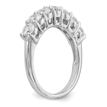 14K Weißgold Ring mit gemeinsamem Krappenbesatz, 7 Steine, 0,75 ct. Diamanten im Rundschliff, komplett gefasst