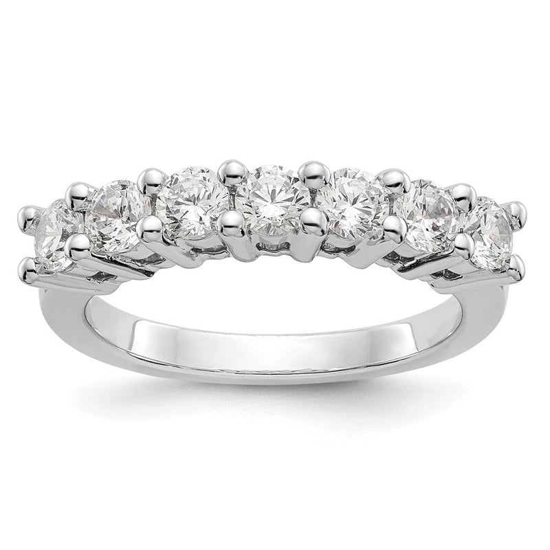 14K Weißgold Ehering mit 7 natürlichen Diamanten, 0,805 ct. Gesamtgewicht