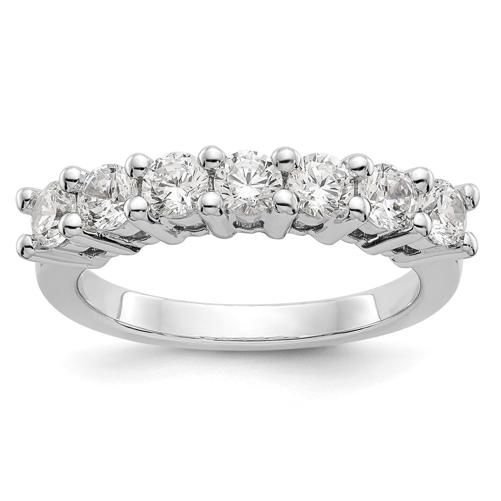 14K Weißgold Ring mit gemeinsamem Krappenbesatz, 7 Steine, 0,75 ct. Diamanten im Rundschliff, komplett gefasst