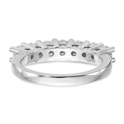14K Weißgold Ring mit Krappenfassung, 7 Steinen und 1K rundem Diamanten (komplett)