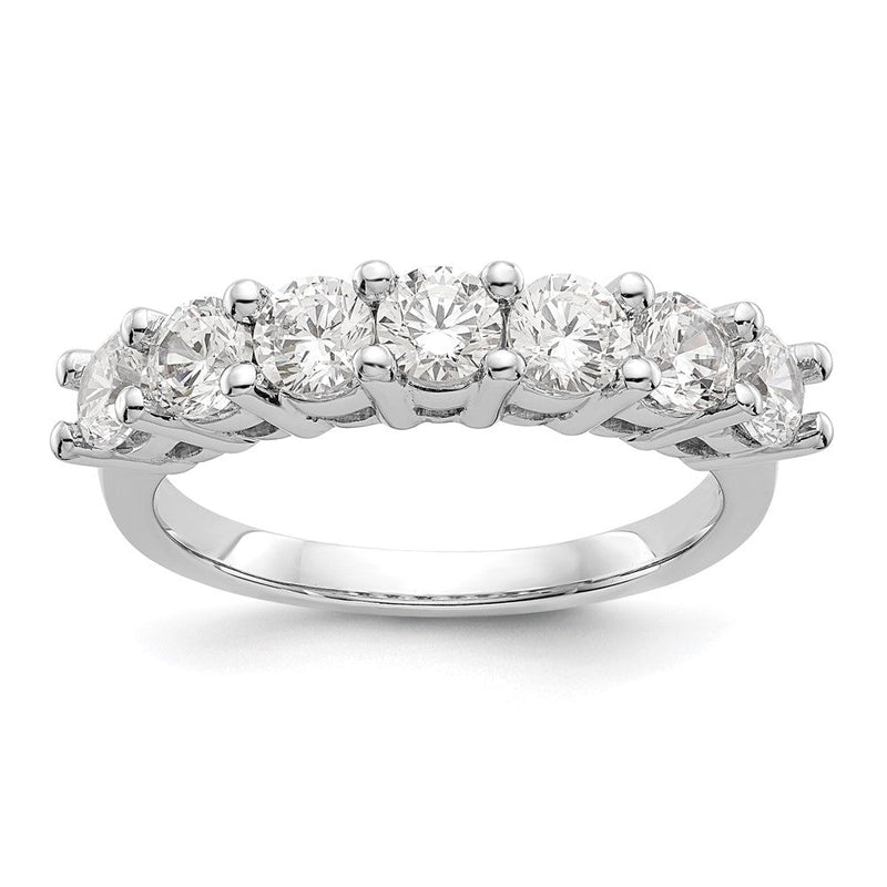 14K Weißgold Ehering mit 7 natürlichen Diamanten, 1,05 ct. Gesamtgewicht