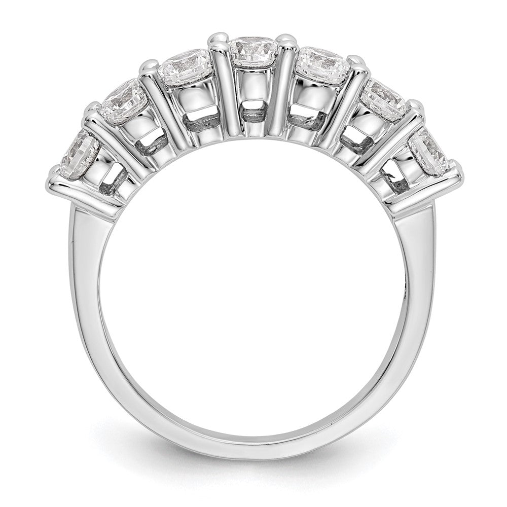 14K Weißgold Ring mit 7 Diamanten in Krappenfassung, 1,4K Diamant im Rundschliff
