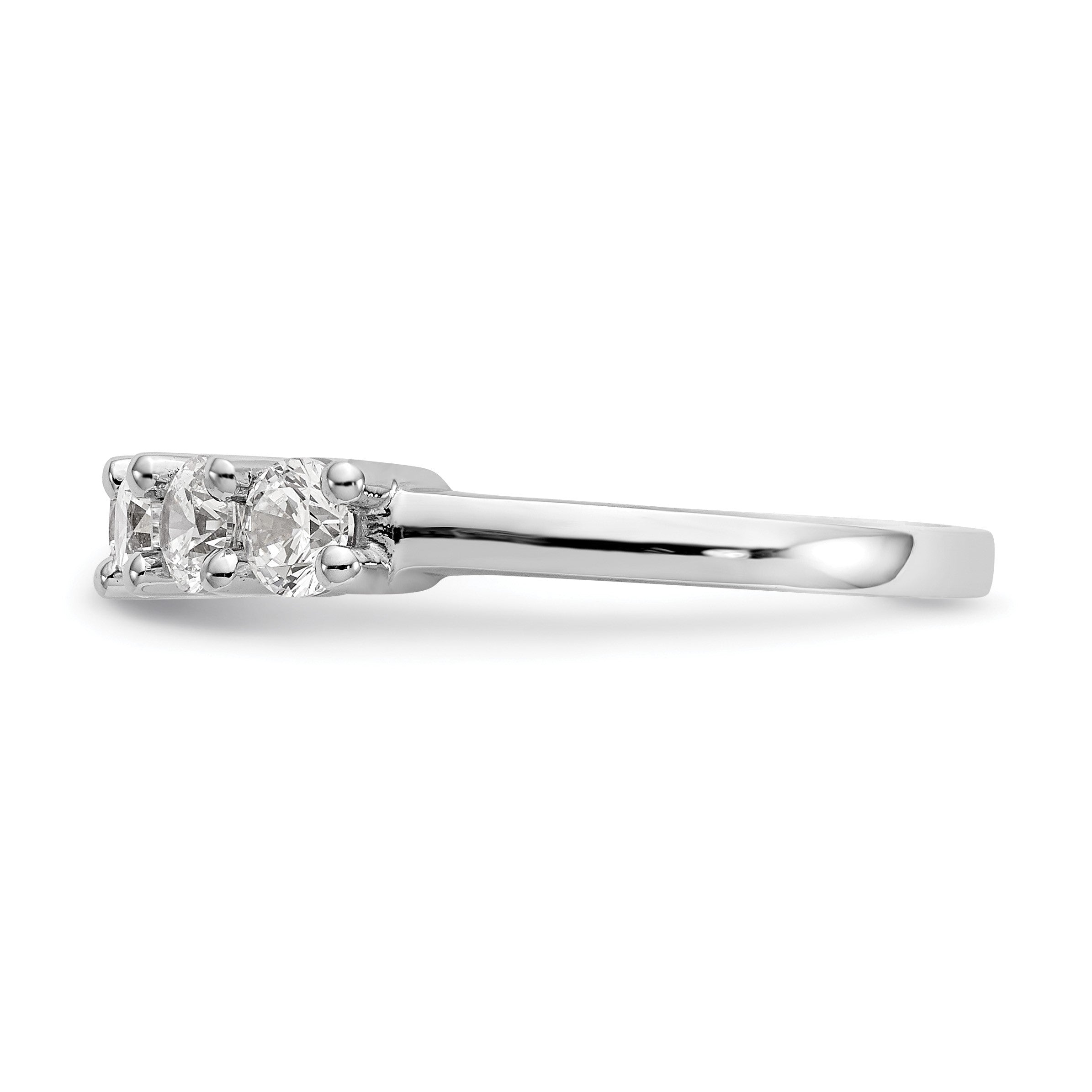 14K Weißgold Ring mit 7 Diamanten in Krappenfassung, 1,4K Diamant im Rundschliff