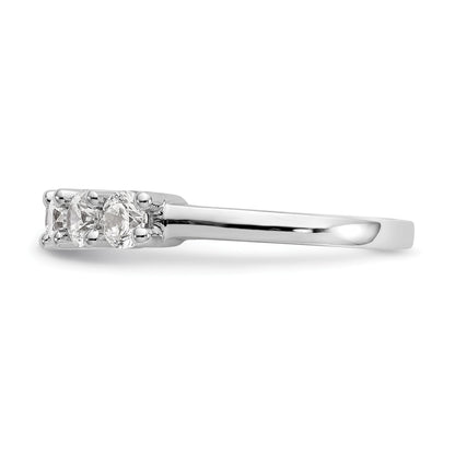 14K Weißgold Ring mit 7 Diamanten in Krappenfassung, 1,4K Diamant im Rundschliff