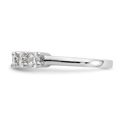 14K Weißgold Ring mit 7 Diamanten in Krappenfassung, 1,4K Diamant im Rundschliff