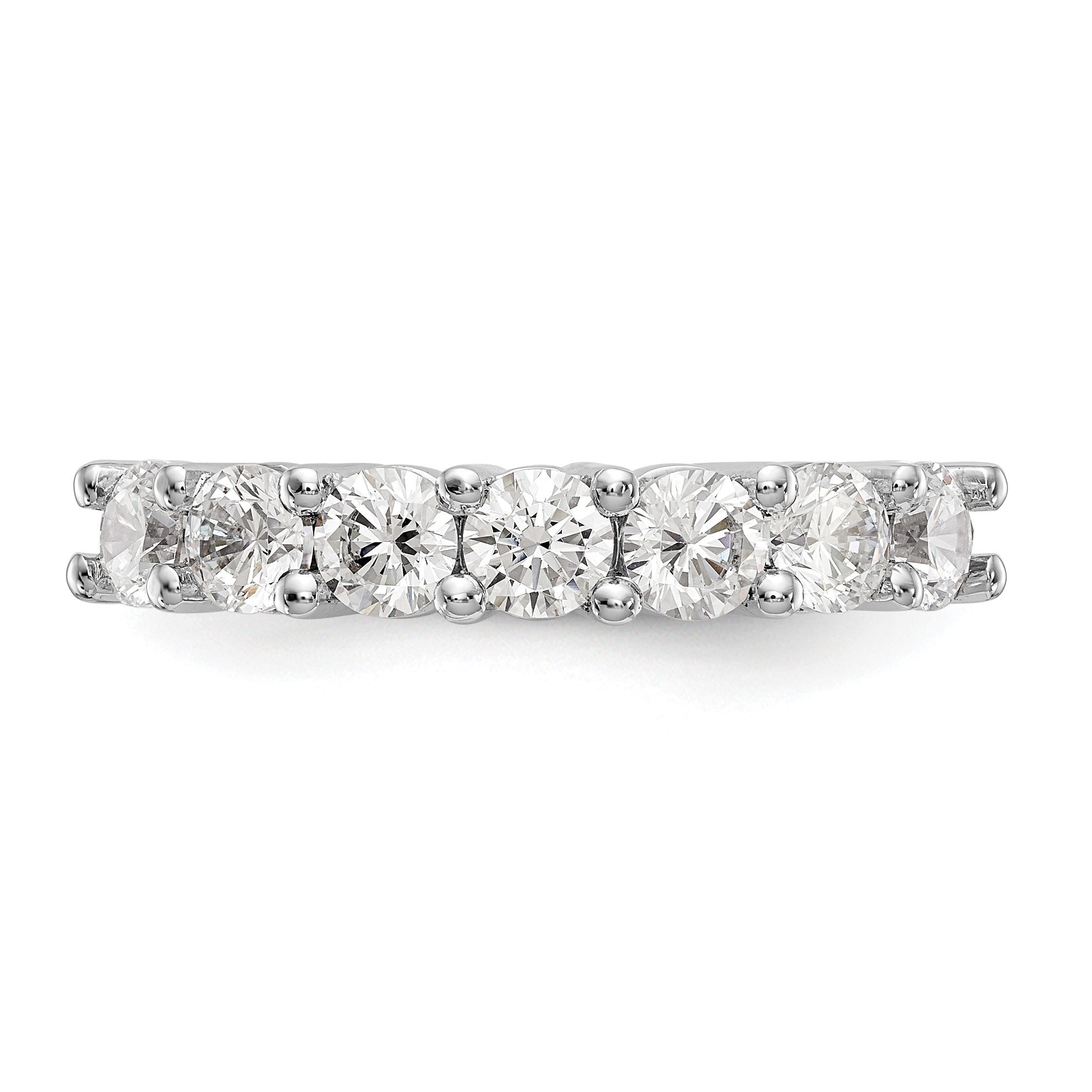 14K Weißgold Ring mit 7 Diamanten in Krappenfassung, 1,4K Diamant im Rundschliff
