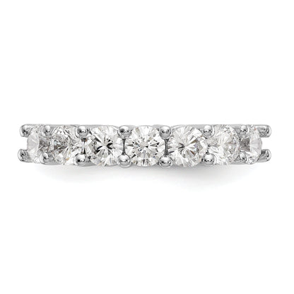 14K Weißgold Ring mit 7 Diamanten in Krappenfassung, 1,4K Diamant im Rundschliff