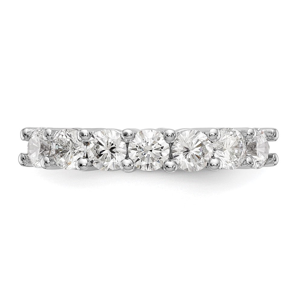 14K Weißgold Ring mit 7 Diamanten in Krappenfassung, 1,4K Diamant im Rundschliff