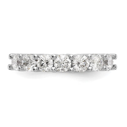 14K Weißgold Ring mit 7 Diamanten in Krappenfassung, 1,4K Diamant im Rundschliff