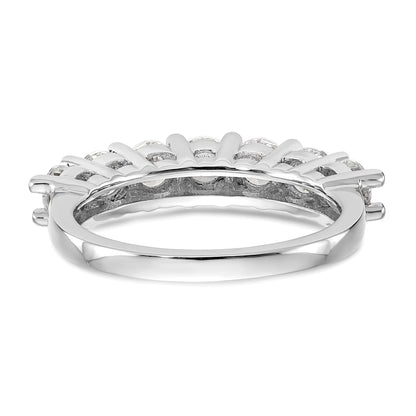 14K Weißgold Ring mit 7 Diamanten in Krappenfassung, 1,4K Diamant im Rundschliff