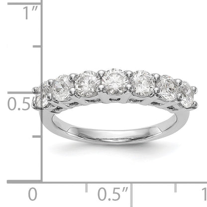 14K Weißgold Ring mit 7 Diamanten in Krappenfassung, 1,4K Diamant im Rundschliff