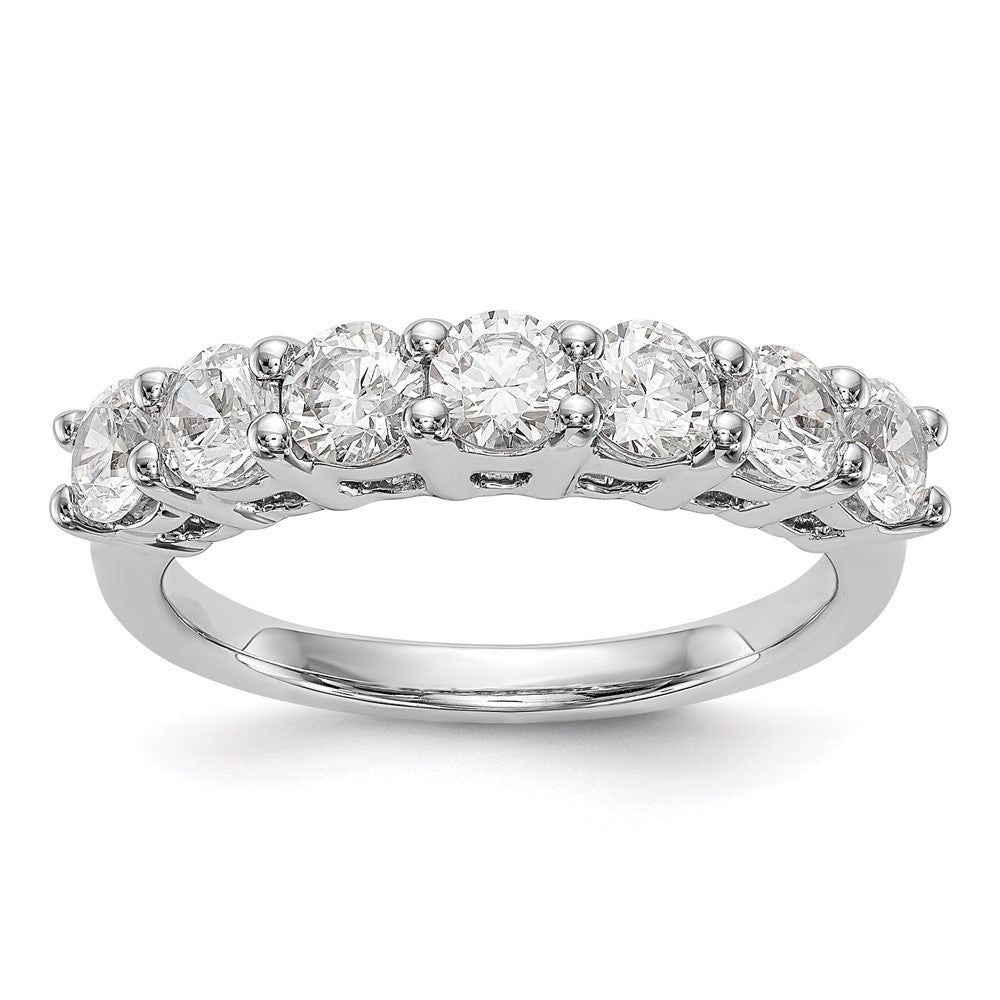 14K Weißgold Ring mit 7 Diamanten in Krappenfassung, 1,4K Diamant im Rundschliff