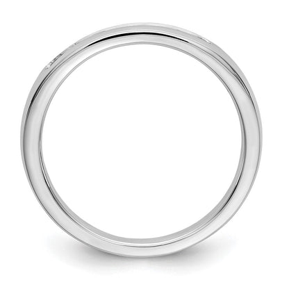 14K Weißgold Ehering mit 7 Steinen und 0,25K runden Diamanten in Kanalfassung