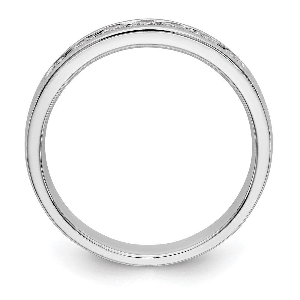 14K Weißgold Ring mit 7 rund geschliffenen Diamanten, 0,375 ct., in Kanalfassung