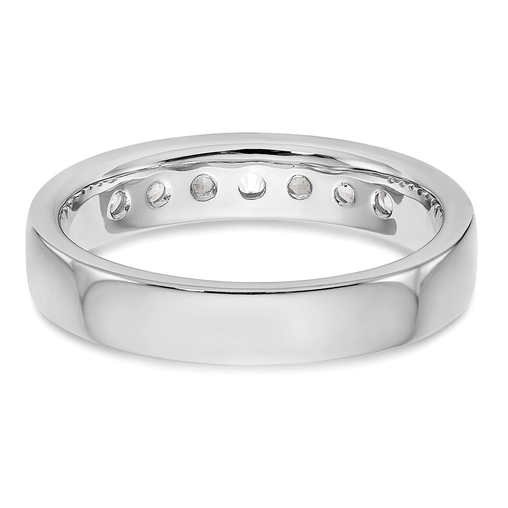 14K Weißgold Ehering mit 7 Diamanten in Kanalfassung